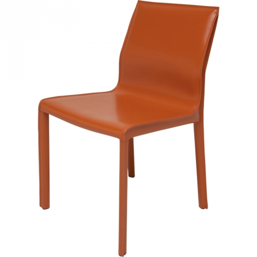 Colter Armless Dining Chair in Ochre Leather